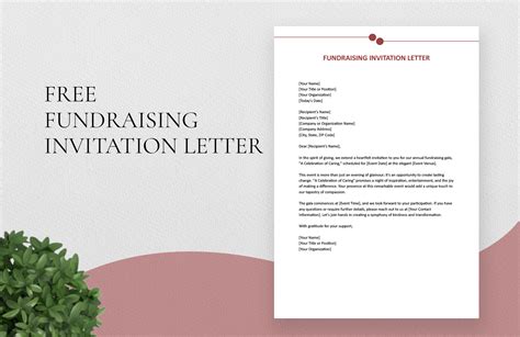 Invitation letter to participate in a fund.